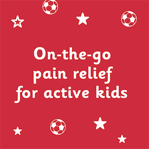 On the go pain relief for active kids banner