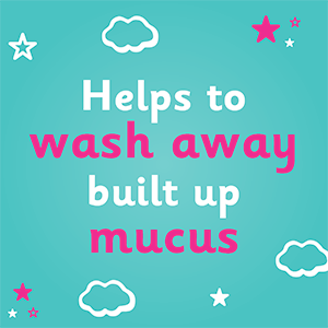 Helps wash away built up mucus banner