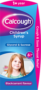 Calcough blackcurrant flavour children's syrup for cough and sore throat