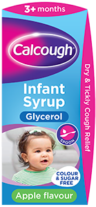 Calcough apple flavour infant syrup for dry and tickly coughs