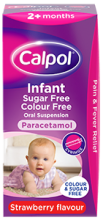 Calpol strawberry flavour infant oral suspension for pain and fever relief
