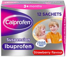 Calprofen strawberry flavour for pain and fever relief sachets